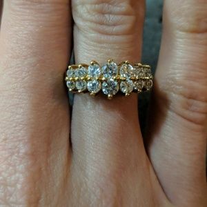 Vintage multiple crystal ring